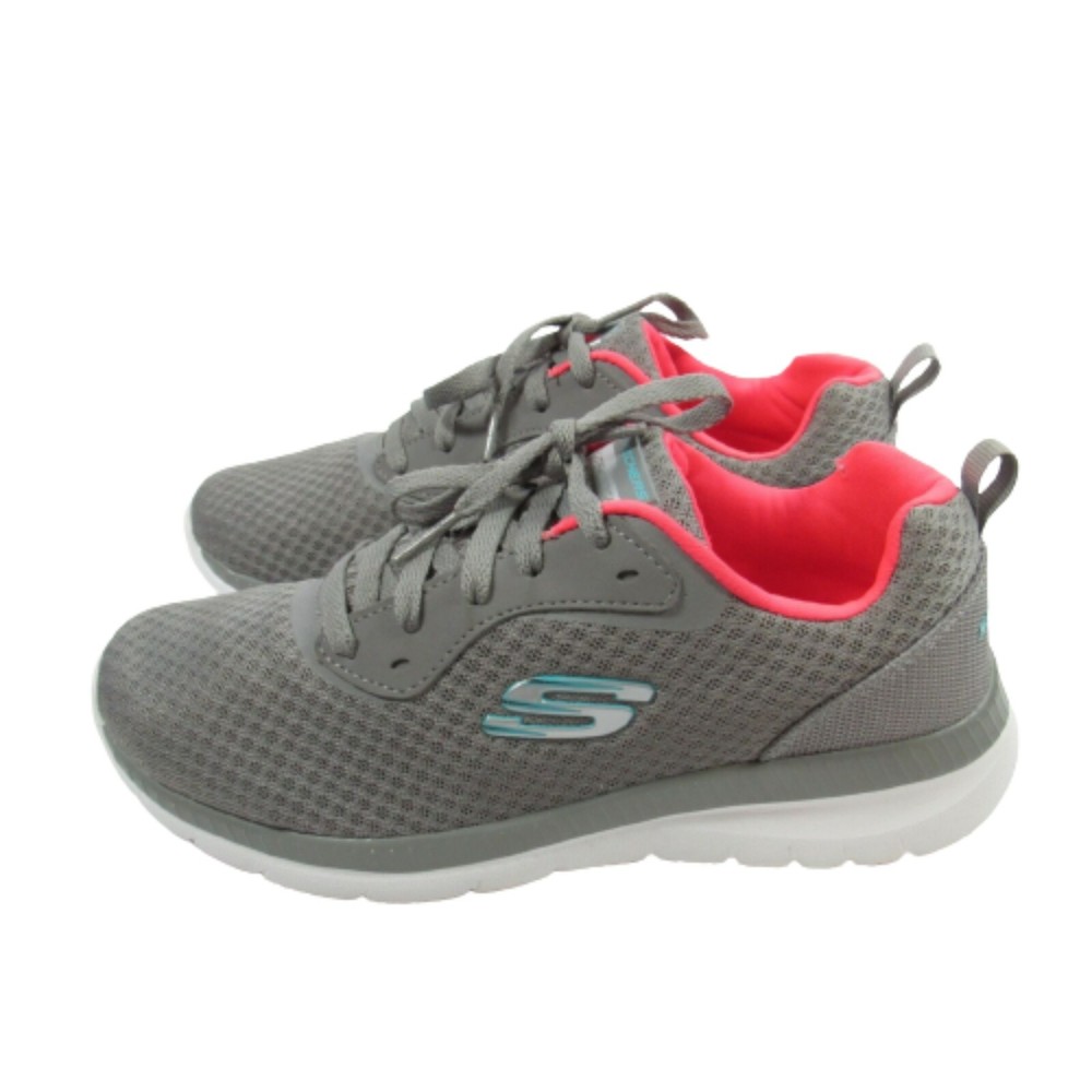 Skechers Womens Size 8 Bountiful Quick Path Shoes 12606 Gray Lace Up Sneaker